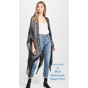 NWT Rebecca Minkoff Women's One Size Moroccan Heart Ruana, Blue MSRP $98